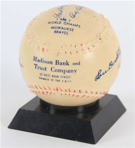 Lot Detail Milwaukee Braves World Champs Madison Bank And Trust