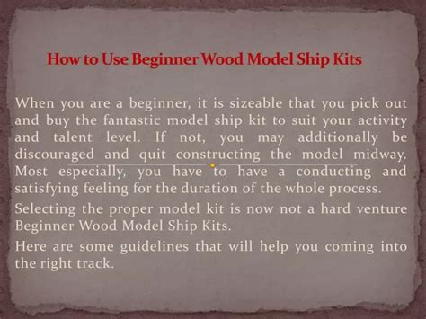 PPT - Beginner Wood Model Ship Kits PowerPoint Presentation, free ...