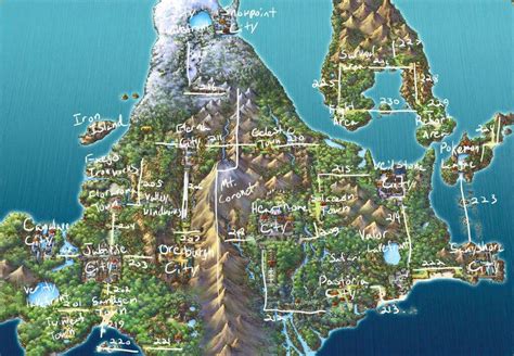 I Drew A Map Of The Sinnoh Region With All Of The Towns And Cities From