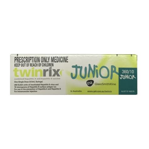 Vaccine Twinrix Junior Hepatitis A B Pfs RD SSS Australia SSS