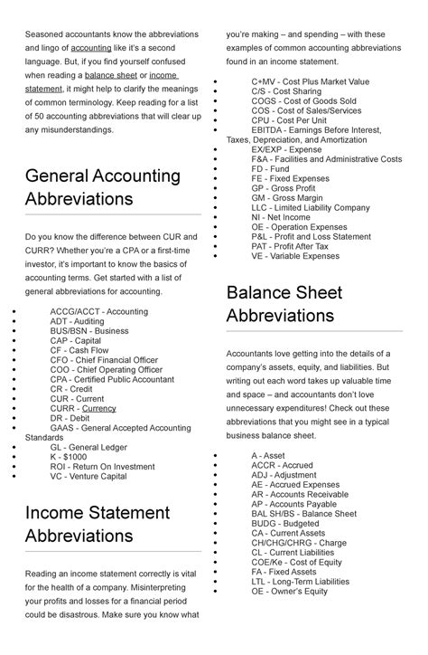 Acronyms - Lecture notes 1 - Seasoned accountants know the