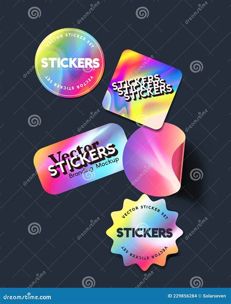 Holographic Sticker Mockup Foil Holographic Sticker And Label Tamper