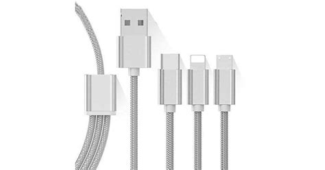 3 Az 1 Ben Megtörhetetlen Usb Töltő és Adatkábel Micro Usb Usb C Lightning Pepita Hu