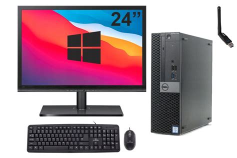 Zestaw Komputer Stacjonarny Pc Dell I Gb Ssd Monitor Led Win