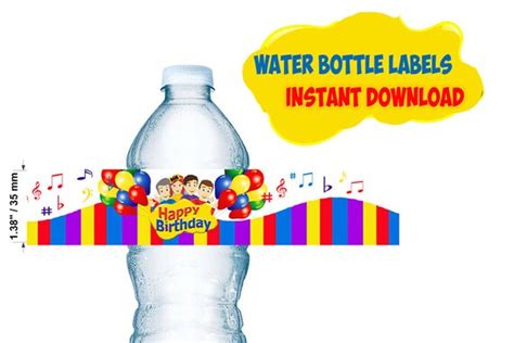 Wiggles Birthday Water Bottle Label Template Createpartylabels Porn