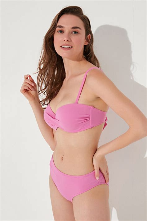 Basic Straplez Cup Bikini Üstü PL927TLV21IY PN38 Fuşya Penti