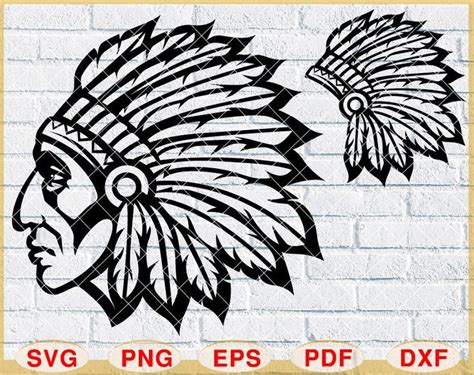 Warriors Svg Indian Headdress Svg American Indian Chief Svg Indian