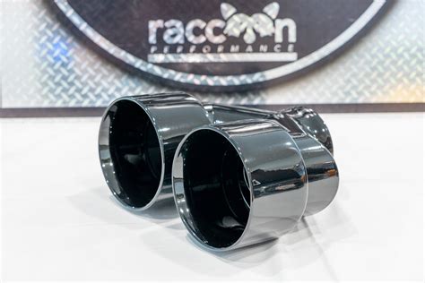 2015 2023 Dodge Challenger Black Quad Exhaust Tips Includes 2 Tips Raccoon Performance