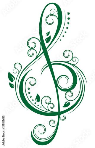 Floral Treble Clef Vector Illustration Stock Image And Royalty