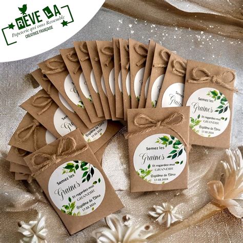 Lot Sachets de Graines à semer faveur mariage baptême communion EVJF