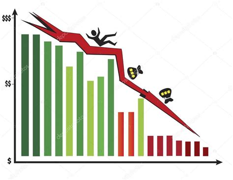 Stock Market Crash with graph and single man falling — Stock Vector ...