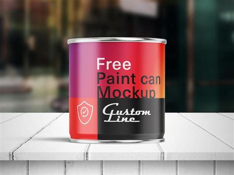 Premium Psd Tin Can Mockup Paint Bucket Mockup