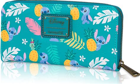 Amazon Loungefly Disney Stitch Tropical Print Faux Leather Wallet