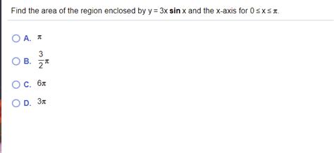 Solved Find The Area Of The Region Enclosed By Y 3x Sin X Chegg