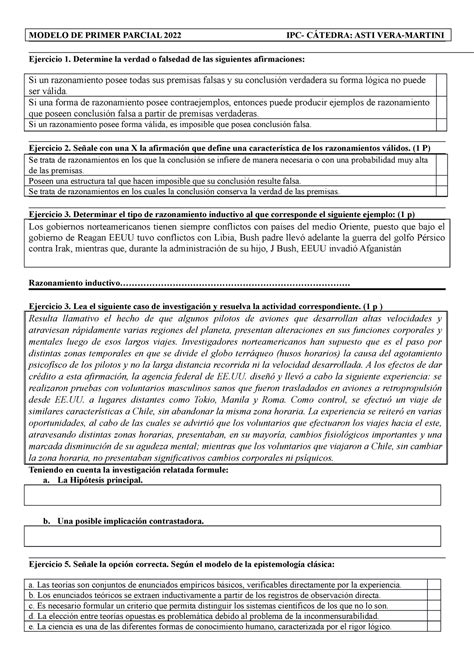 Modelo De Primer Parcial Modelo De Primer Parcial Ipc