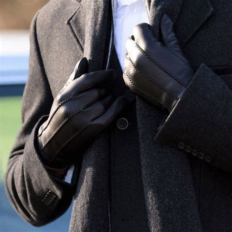 Denham Mens Cashmere Lined Leather Touchscreen Gloves By Southcombe