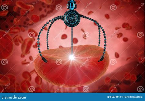 Nano Robot And Blood Cell Injection Medical Concept Anatomical Future