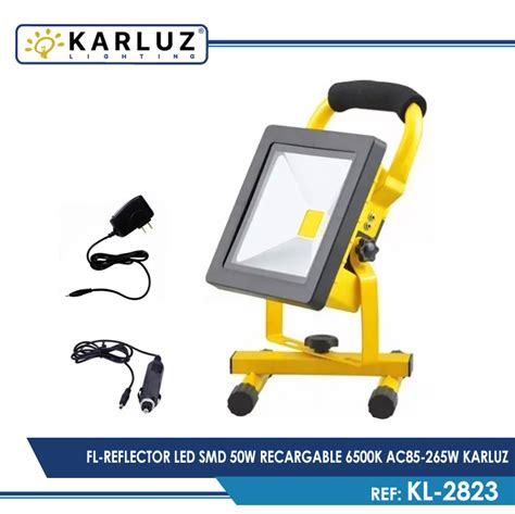 R7 REFLECTOR LED SOLAR 50W RECARGABLE 6500K AC85 265W KARLUZ Karluz