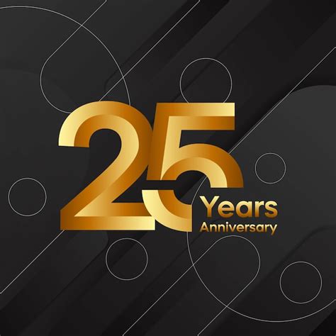 Premium Vector 25th Anniversary Logo Design With Golden Number Logo