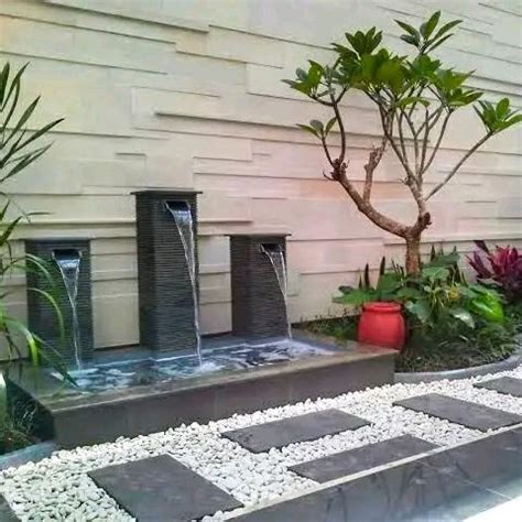 Jual Contoh Taman Taman Air Mancur Simple Kombinasi Batu Koral