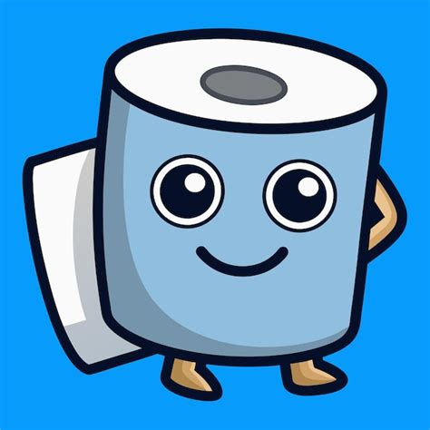 Toilet Tissue Paper Roll Cartoon Vector Icon Illustration Flat Cartoon