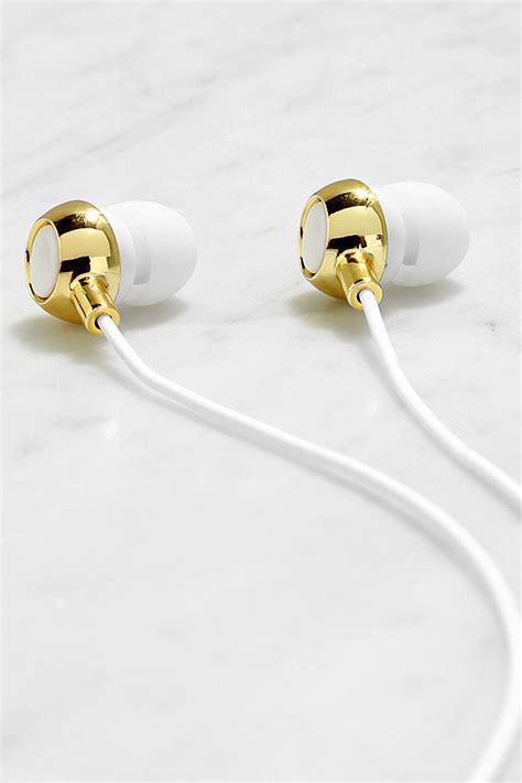 Cute White Earbuds Gold Earbuds 700 Lulus