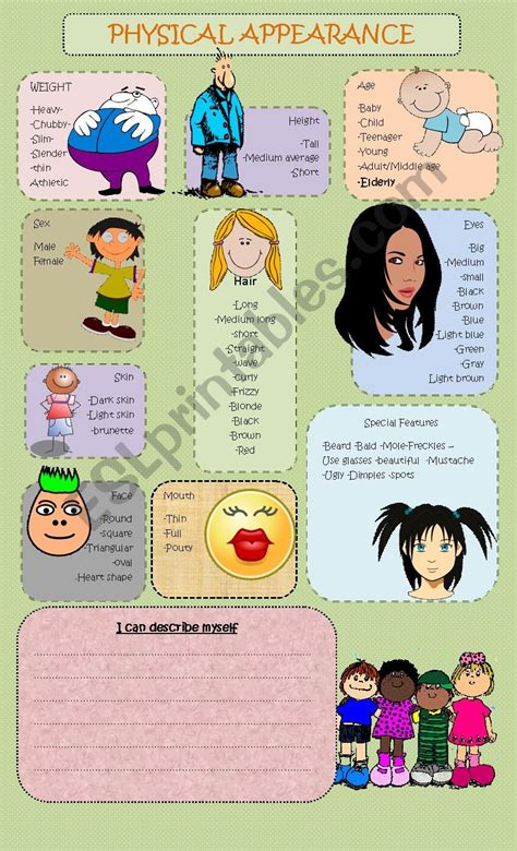 Physical Description ESL Worksheet By Sjaen221