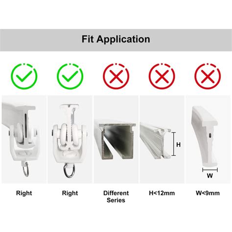 Kxlife Carrier Rollers For Flexible Ceiling Curtain Track Bendable