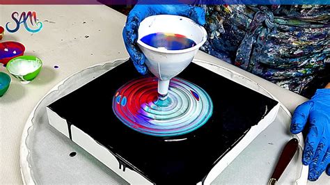 Amazing Cells With Funnel Acrylic Pour Technique Fluid Art Acrylic