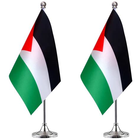 Palestine Desk Flag Small Mini Palestinian Office Table Flag With Stand