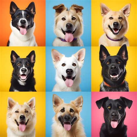 Premium Ai Image A Collage Of Dogs With Their Tongue Out