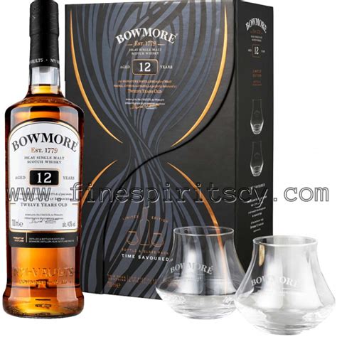 Bowmore 12 Year Old 2 Glasses 700ml 40