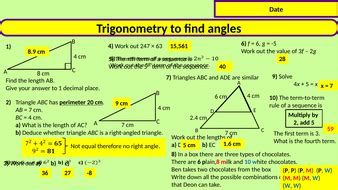 Trigonometry (SOHCAHTOA) to solve for angles | Teaching Resources