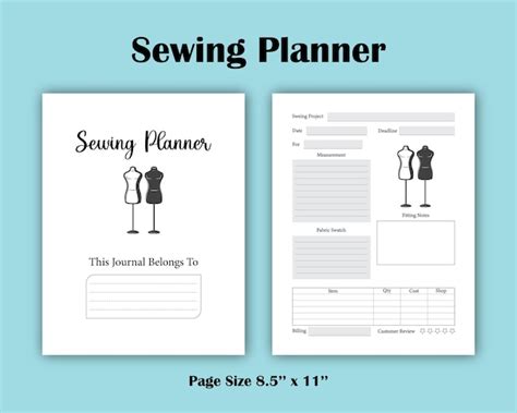 Premium Vector Vector Sewing Planner Logbook Sewing Notebook Design