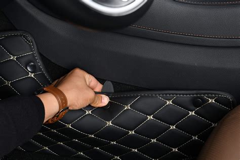 Custom Car Floor Mats Luxury Leather Diamond Styled Car Floor Mats