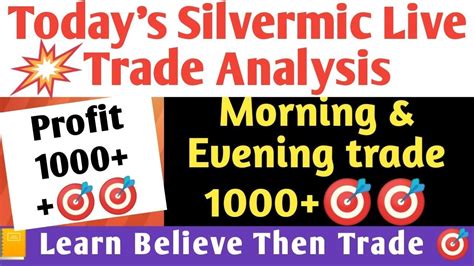 Silvermic Live Trade Analysis Silver Commodity Support Resistance Mcx