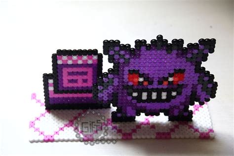 Gengar Pokemon Perler Plantillas Hama Beads Manualidades Perlas Fusibles