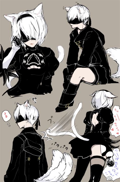 Yorha No 2 Type B And Yorha No 9 Type S Nier And 1 More Drawn By