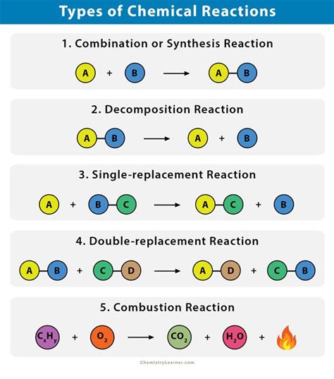 Diagram of Four Types of Chemical Reactions