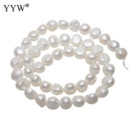 Coin Pearl Cultured Freshwater Pearl Beads White Pearl Beads For