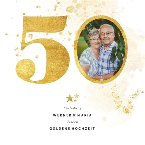 Einladung Zur Goldenen Hochzeit Goldene 50 Send A Smile