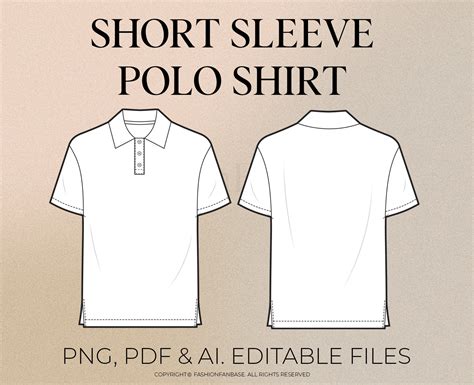 Short Sleeve Polo Shirt Drawing Polo Shirt Fashion Flat Streetwear Tech Pack Template Clothing ...