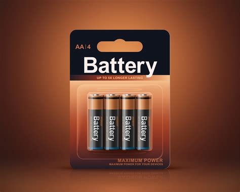 3d AA Or AAA Battery Package Design Batteries In Transparent Blister