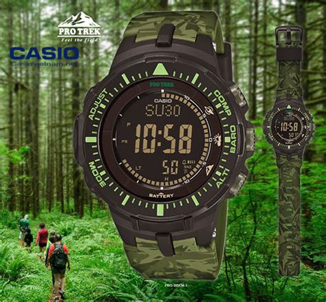 Đồng Hồ Casio Protrek PRG 300CM 3DR Nam Dây Nhựa Pin Năng Lượng