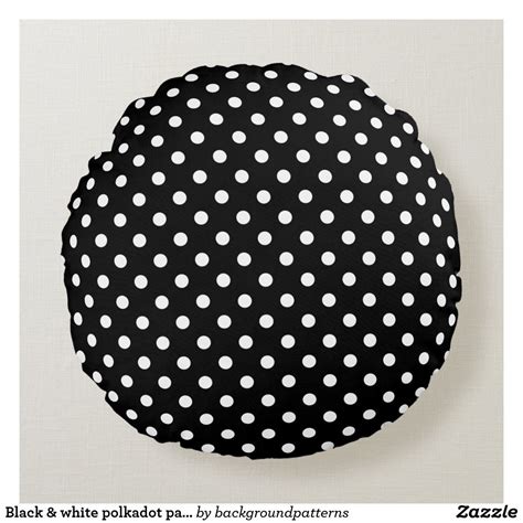 Black And White Polkadot Pattern Round Throw Pillow Zazzle Round Throw Pillows Polka Dot