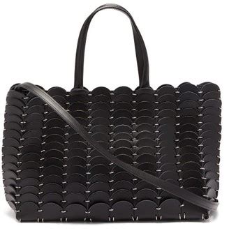 Paco Rabanne Chainmail Woven Leather Tote Bag Black Shopstyle