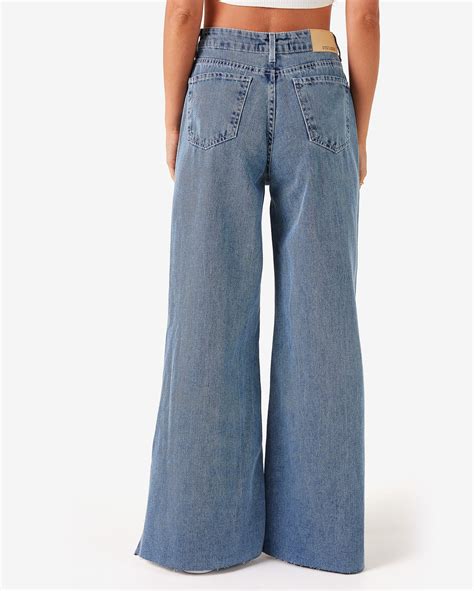 Riachuelo Cal A Jeans Feminina Wide Leg Five Pockets Estonada Denim