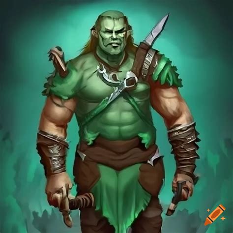 Dnd Goliath Barbarian In Emerald Green Suit On Craiyon