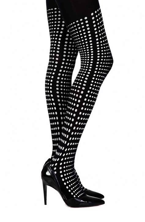 Zohara Matching Point Black Print Tights Buy Lingerie Online