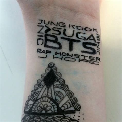 BTS tattoo | Tatuagem, Tatuagem da bela, Tatuagens coreanas